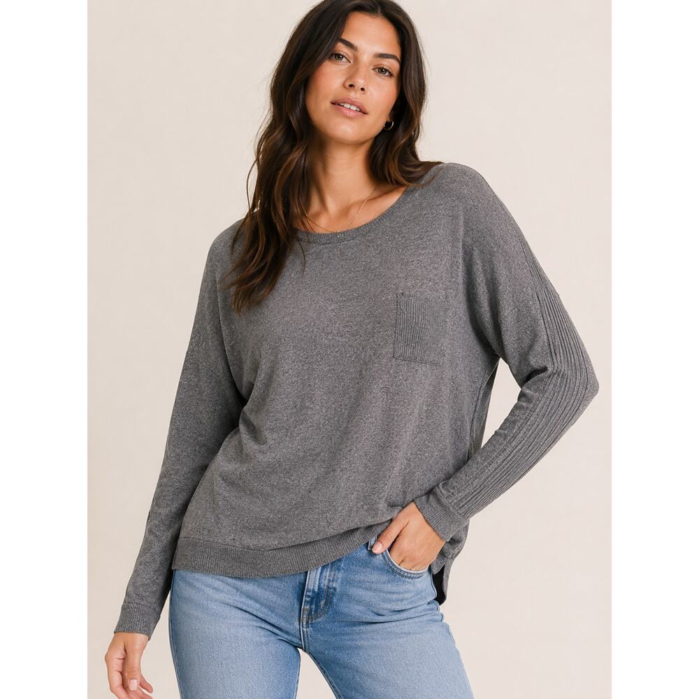 Koolaburra by UGG Cozy Gray Long Sleeve Knit Top – Size M - Picture 2 of 8
